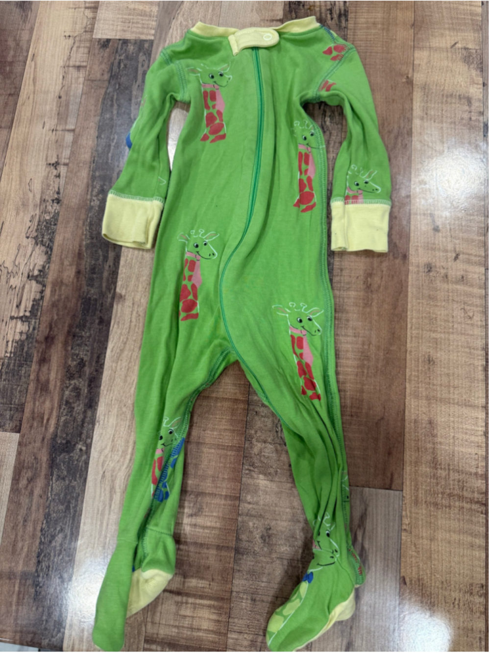 Baby The Beaufort Bonnet Company Giraffe Pajamas 3-6 Months Green Yellow Unisex